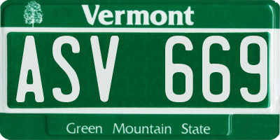 VT license plate ASV669
