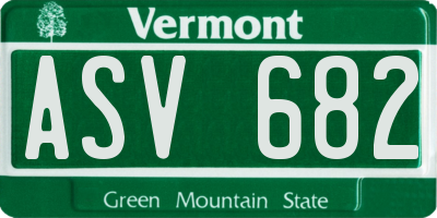 VT license plate ASV682