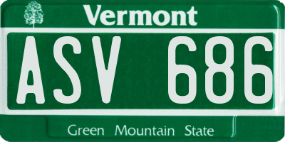 VT license plate ASV686