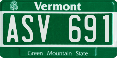 VT license plate ASV691