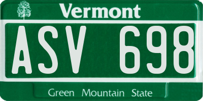 VT license plate ASV698