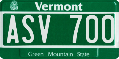 VT license plate ASV700