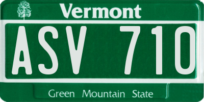 VT license plate ASV710