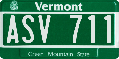 VT license plate ASV711
