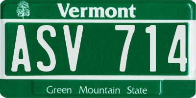 VT license plate ASV714