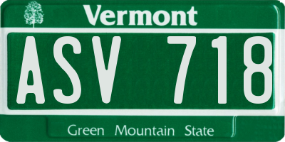 VT license plate ASV718