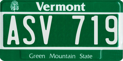 VT license plate ASV719