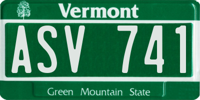 VT license plate ASV741