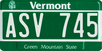 VT license plate ASV745