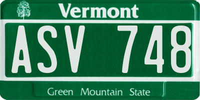 VT license plate ASV748