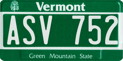 VT license plate ASV752