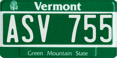 VT license plate ASV755