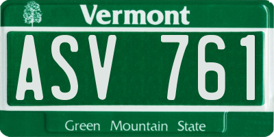 VT license plate ASV761