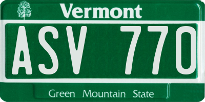 VT license plate ASV770