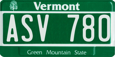 VT license plate ASV780