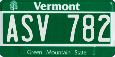 VT license plate ASV782
