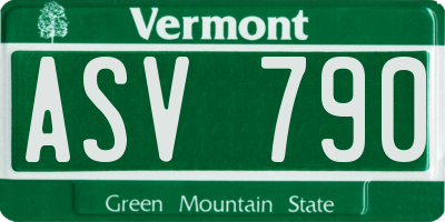 VT license plate ASV790
