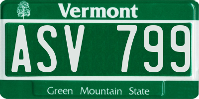 VT license plate ASV799