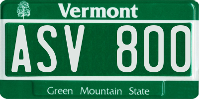 VT license plate ASV800