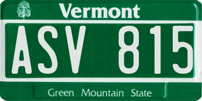 VT license plate ASV815