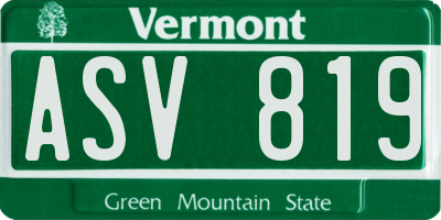 VT license plate ASV819