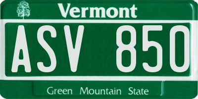 VT license plate ASV850