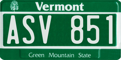 VT license plate ASV851