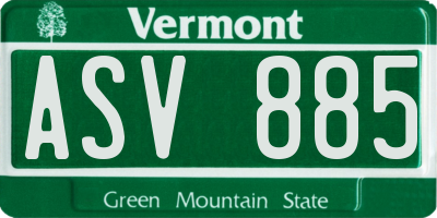 VT license plate ASV885