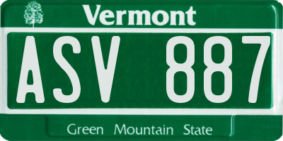 VT license plate ASV887