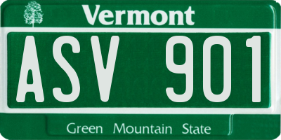 VT license plate ASV901