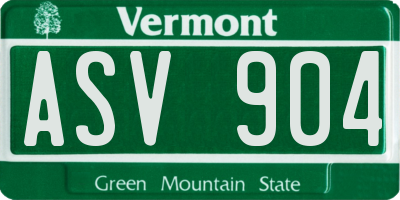VT license plate ASV904