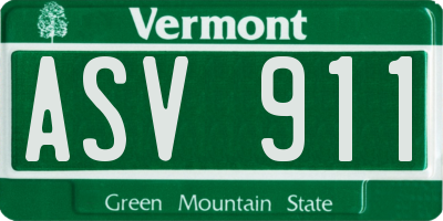 VT license plate ASV911