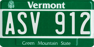 VT license plate ASV912