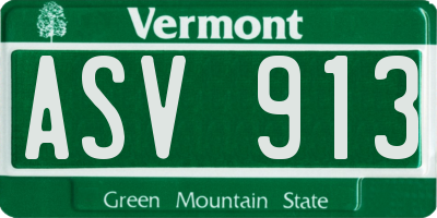 VT license plate ASV913