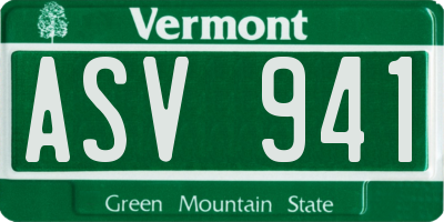 VT license plate ASV941