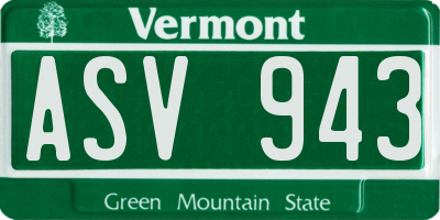 VT license plate ASV943