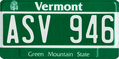 VT license plate ASV946