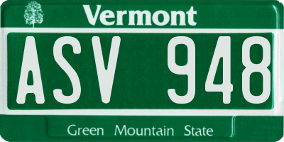 VT license plate ASV948