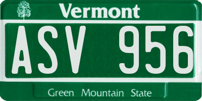 VT license plate ASV956