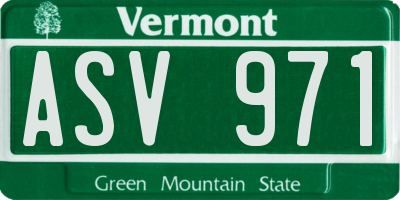 VT license plate ASV971
