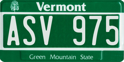 VT license plate ASV975