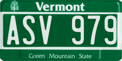 VT license plate ASV979