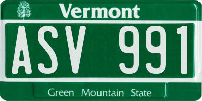 VT license plate ASV991
