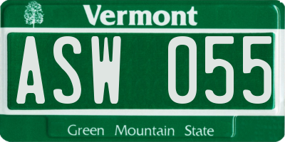 VT license plate ASW055