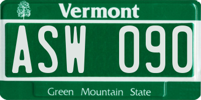 VT license plate ASW090