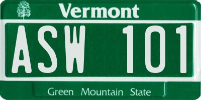 VT license plate ASW101