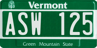 VT license plate ASW125