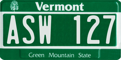 VT license plate ASW127