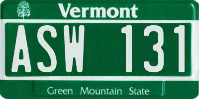 VT license plate ASW131