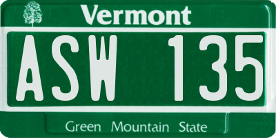 VT license plate ASW135
